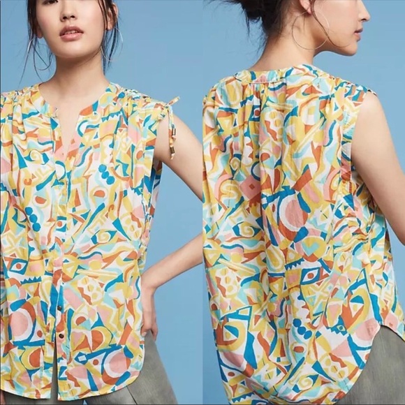 Anthropologie Tops - Anthropologie Abstract Artwork By Danielle Kroll